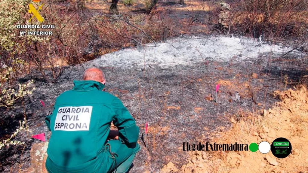 Un vecino de Hernán-Pérez detenido acusado de provocar 3 incendios forestales