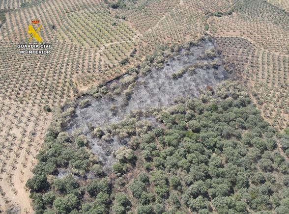 Un vecino de Hernán-Pérez detenido acusado de provocar 3 incendios forestales
