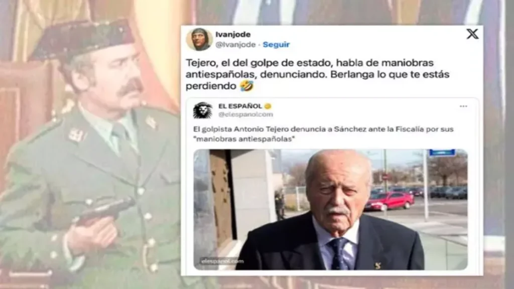 El golpista Antonio Tejero denuncia a Pedro Sánchez por "una maniobra golpista"
