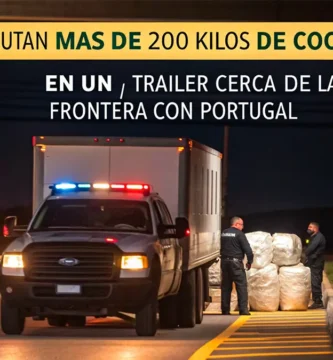 Incautan más de 200 kilos de cocaína en un tráiler cerca de la frontera con Portugal
