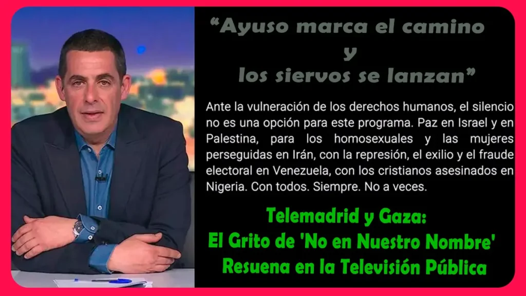 Trabajadores Telemadrid denuncian la manipulación informativa sobre Gaza exigiendo ética y verdad