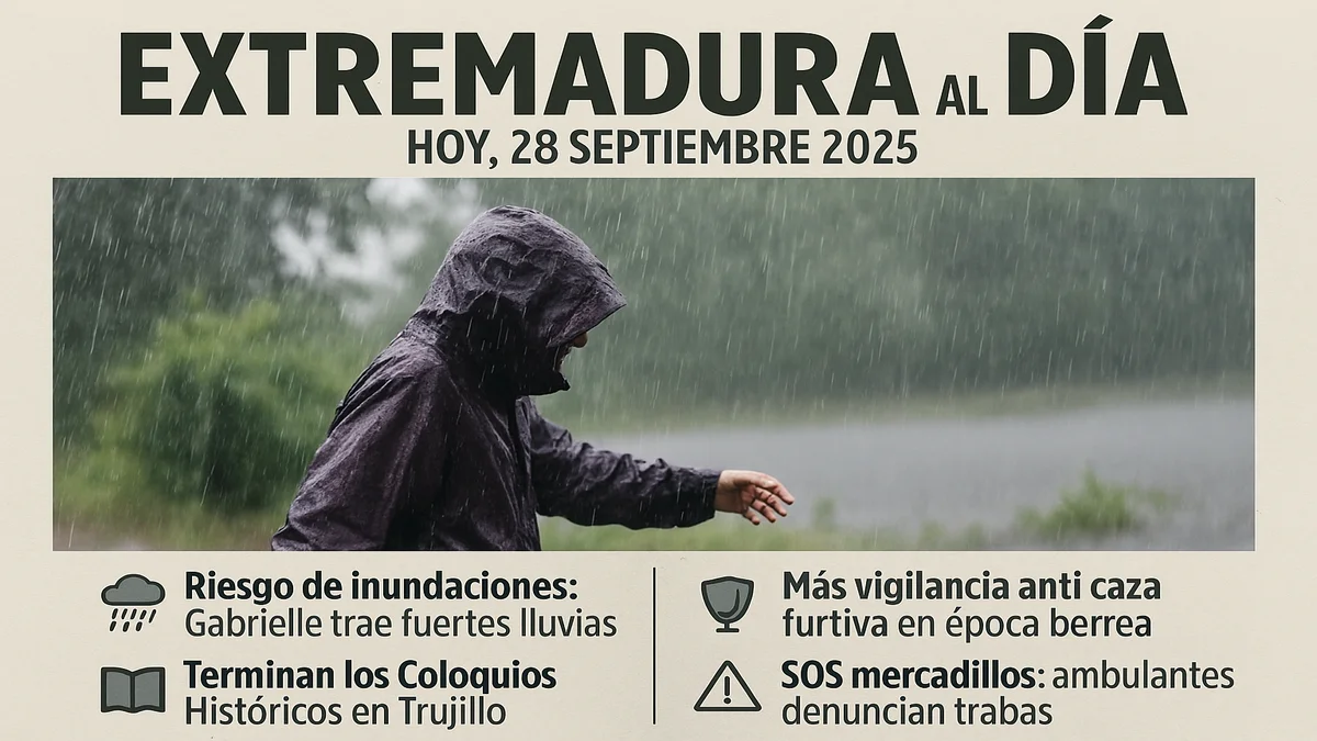 Extremadura en alerta: La borrasca Gabriel trae lluvias tormentas y cancelaciones este domingo 28 de septiembre