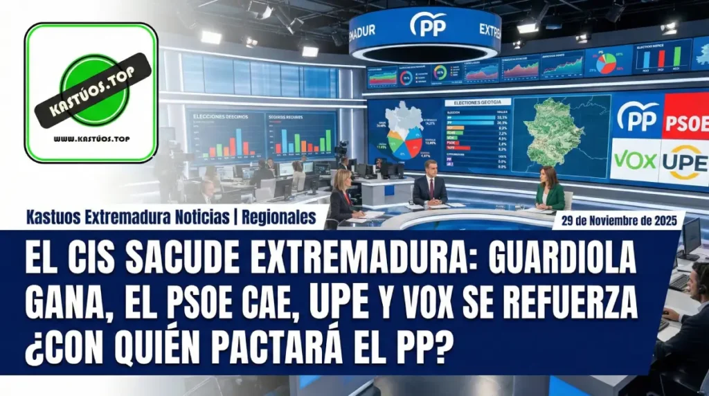 El CIS Sacude Extremadura: Guardiola Gana el PSOE Cae, UPE y Vox Se Refuerza ¿con quién pactar el PP?