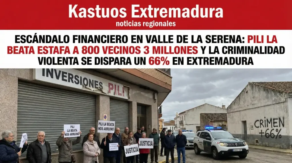 Escándalo Financiero en Valle de la Serena: Pili la Beata Estafa a 800 Vecinos 3 Millones y la Criminalidad Violenta se Dispara un 66% en Extremadura