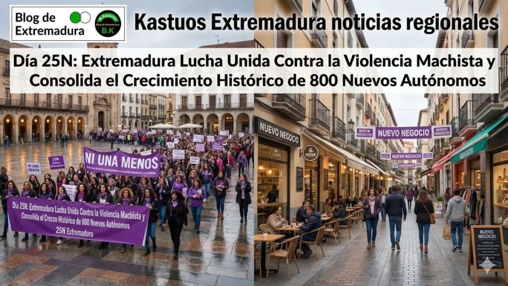 Día 25N: Extremadura Lucha Unida Contra la Violencia Machista y Consolida el Crecimiento Histórico de 800 Nuevos Autónomos