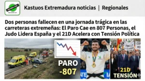 Dos personas fallecen en una jornada trágica en las carreteras extremeñas: El Paro Cae en 807 Personas, el Judo Lidera España y el 21D Acelera con Tensión Política