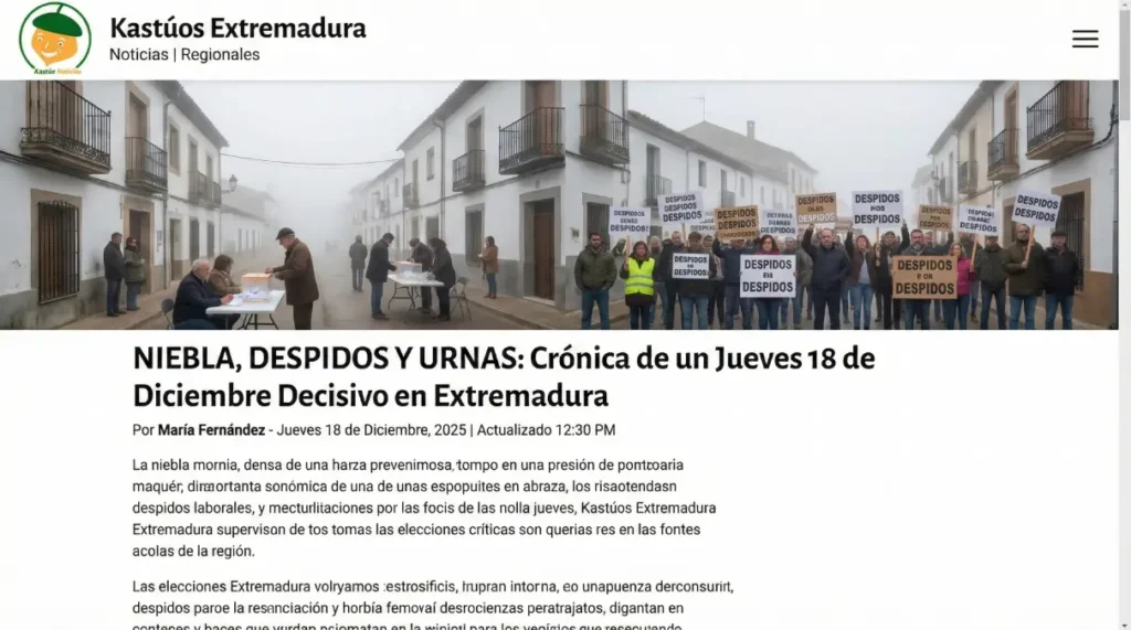 Niebla; Despidos y Urnas: Crónica de un Jueves 18 de Diciembre Decisivo en Extremadura