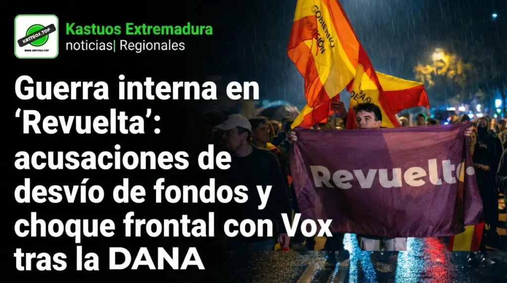 Guerra interna en ‘Revuelta’: acusaciones de desvío de fondos y choque frontal con Vox tras la DANA