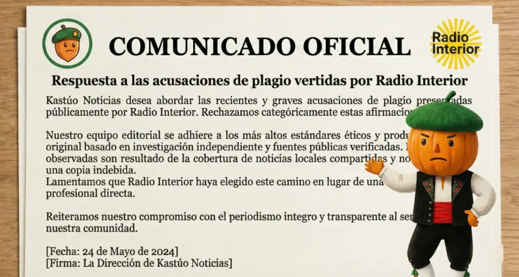Comunicado Oficial Kastúos Noticias: Respuesta a las acusaciones vertidas por Radio Interior