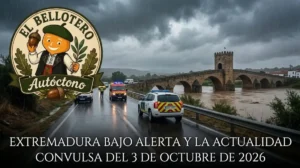 Extremadura bajo alerta y la actualidad convulsa del 3 de octubre de 2026